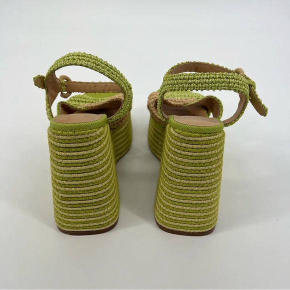 Castaner Fiodora Green Tropical Strappy Colorful Woven Wedges Heels 38 - Picture 6 of 8